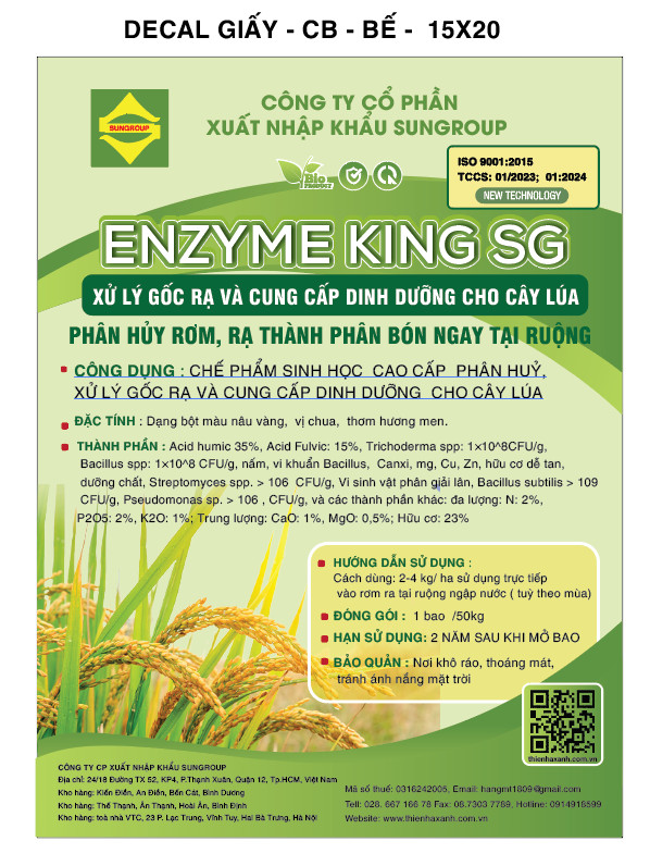 Chế phẩm vi sinh xử lý gốc rạ Enzyme King