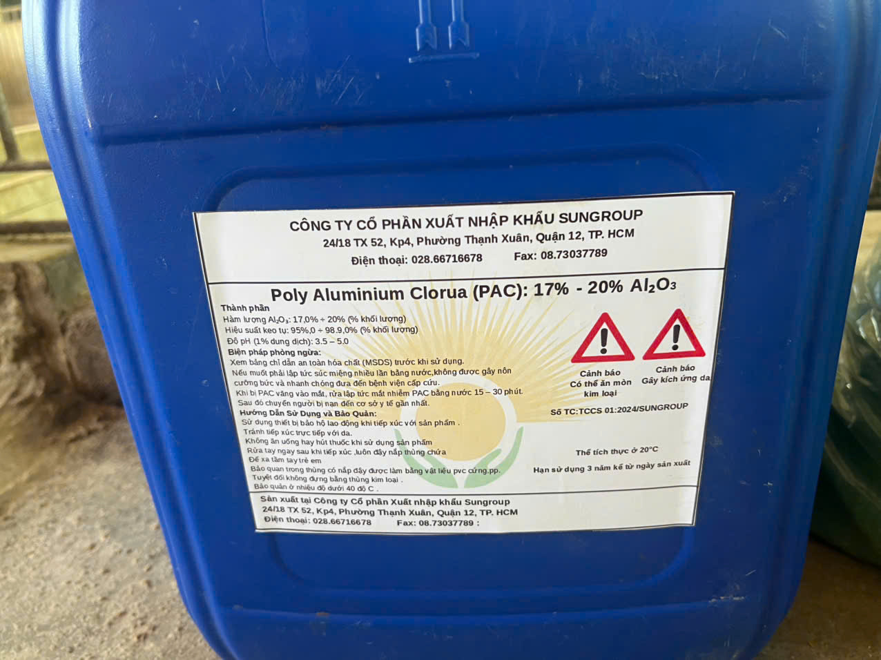 Hoá chất Poly Aluminium Chloride (PAC)